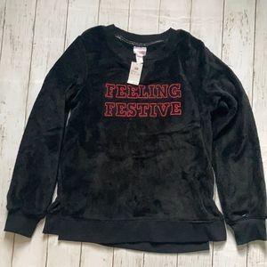 🆕 Wondershop by Target Feeling Festive Black Fleece Holiday Sweatshirt XS